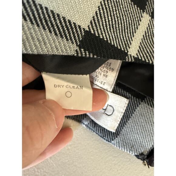 Vtg Vintage Gray Black Red Plaid Holiday Wool Blend Fringe Skirt 12 Christmas - Picture 6 of 6